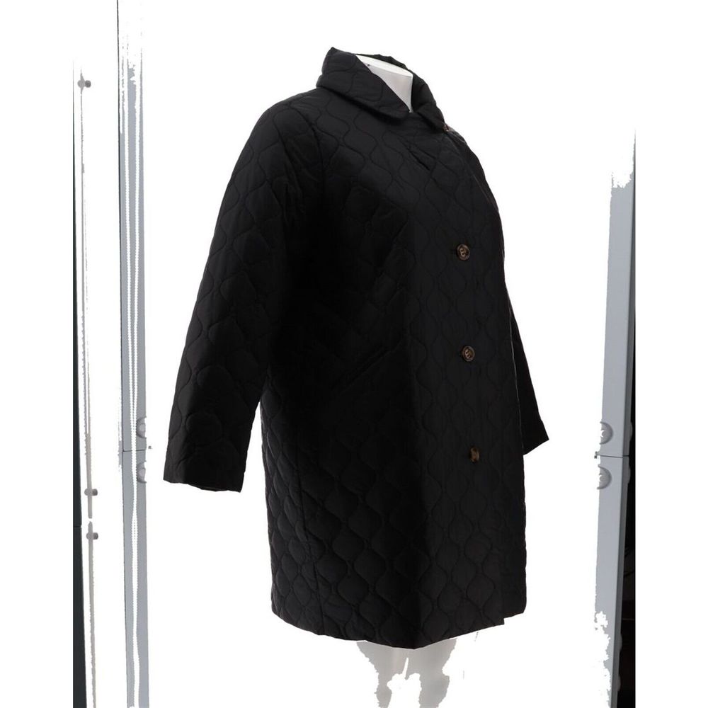 Dennis Basso Water Resistant Notched Collar Puffer Black A5232270 - Picture 8 of 9